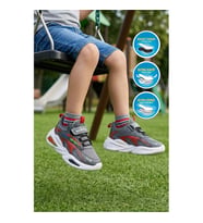 Ruffon 2470 P Siyah-Sarı Cırtlı Erkek Çocuk Spor Ayakkabı