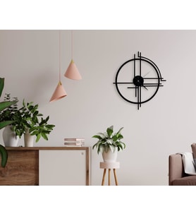 BK Home Dekoratif 45cm Ahşap Duvar Saati-4 (Beyaz)