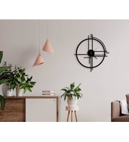 BK Home Dekoratif 45cm Ahşap Duvar Saati-4 (Beyaz)