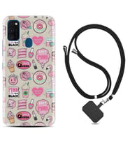 Samsung M21 M22 M23 M30 M31S M32 Kılıf Boyun Askılı Silikon Donut Flamingo 1415
