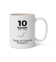 10 Kasım Mustafa Kemal Atatürk Tasarımlı Kupa Bardak Baskılı Kahve Kupa Bardak Model 6