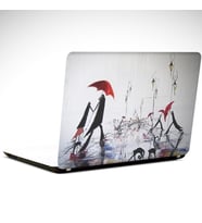 Şemsiyeli İnsanlar Laptop Sticker 14 inch (35X26CM)