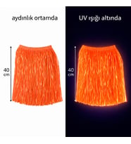 Neon Turuncu Hawaii Parti Eteği 40 cm