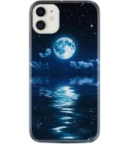 Apple iPhone 11 12 13 Mini Kılıf Desemli Silikon Night Moon 1133