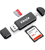 USB OTG Adapter and USB 2.0 Portable Memory Card Reader for SDXC, SDHC, SD, MMC, RS-MMC, Micro SDXC, Micro SD, Micro SDHC Card and UHS-I Cards