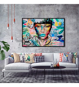 TABLOLIFE Riot Of Colors Yağlı Boya Dokulu Tablo 90X120,Çerçeve;Siyah