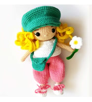 Kır Güzeli Bebek Amigurumi Organik Oyuncak