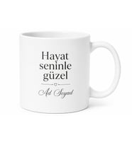 Kişiye Özel Anlamlı Sözlü Baskılı Kupa Bardak Hediye Porselen