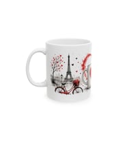 Romantik Aşk Temalı A Sınıf Porselen Kupa Paris ve Kalpli Tasarım 330 ml KF27072621