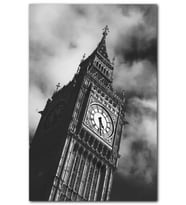 Cakatablo Londra Big Ben Saat Kulesi Siyah Beyaz MDF Tablo