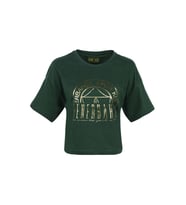 Fenerbahçe Kadın Varak Baskılı Crop Tshırt (Yeşil)