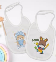 BK Kids Kişiye Özel İsimli 2’li Beyaz Mama Önlüğü-3