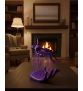3D El İnsan Figürü Mor Modern Sanatsal Dekoratif Biblo 12X18 Cm
