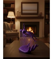 3D El İnsan Figürü Mor Modern Sanatsal Dekoratif Biblo 12X18 Cm