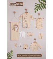 VaVBaby Organik Hastane Çıkışı 10’lu Uyuyan Ayıcık - Ekru
