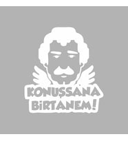 Müslüm Gürses Silüet Araba Sticker siyah 16x17 CM (Beyaz)
