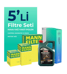 MANN Ford Kuga 1.5 Dizel Filtre Bakım Seti Castrol Motor Yağlı (2017-2019) 5 Li