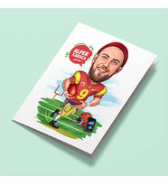 Kişiye Özel Beyzbol Oynayan Erkek Karikatürlü Tebrik Kartı