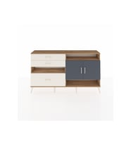Arges Konsol 4 Raflı 3 Çekmeceli 2 Kapaklı 176x30x99 Çam-Antrasit/Aytaşı