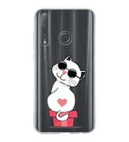 Huawei Honor 20 Lite Uyumlu Kapak Coolcat Tasarımlı Şeffaf Silikon Kılıf