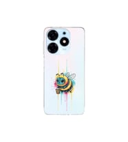 Tecno Spark 10 Pro ile uyumlu Splash arı tasarımlı şeffaf silikon kılıf