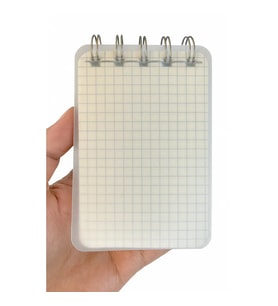 Mini Boy 7,4x10,5 cm Spiralli Telli Kareli El Not Defteri 100 Yaprak Şeffaf Sert Kapaklı A7 Defter