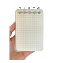 Mini Boy 7,4x10,5 cm Spiralli Telli Kareli El Not Defteri 100 Yaprak Şeffaf Sert Kapaklı A7 Defter