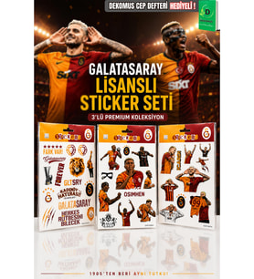 Lisanslı Galatasaray 3'lü Sticker Seti "Mauro Icardi,Victor Osimhen ve Fark Var"