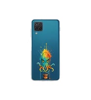 Samsung Galaxy A12 ile uyumlu Splash ahtapot tasarımlı şeffaf silikon kılıf