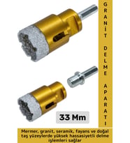 Ev Atölye İnşaat Yüksek Sert Hızlı Delme Seramik Fayans Doğal Taş Mermer Granit Delme Aparatı 33 Mm