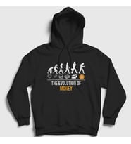 Presmono Unisex Siyah Evolution of Money Bitcoin Kapüşonlu Sweatshirt 263790tt