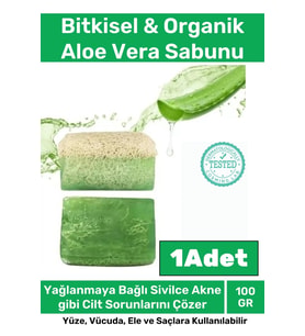 Özel %100 Doğal Koku Yüz Cilt Beyazlatıcı Organik Nemlendirici Kabak Lifli Aloe Vera Sabunu 1 Adet