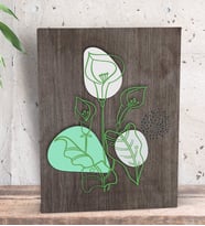 BK Gift Minimal Çiçekler Tasarımlı Dekoratif Mini Kanvas Tablo 15x20cm-1