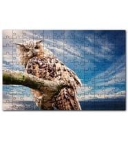 Cakapuzzle Daldaki Avcı Baykuş Deniz ve Bulutlar Puzzle Yapboz MDF (Ahşap) (120 Parça)