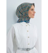 Armine Saf İpek Sura Eşarp-2026 İlkbahar-Yaz- 951800D (Mavi - İndigo Mavi)