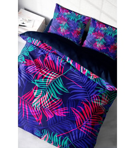Palm Color 3d Pamuk Saten Çift Kişilik Nevresim Takımı