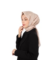 Bursa İpek Somon Sanat Desen Twill İpek Eşarp