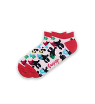 2 Çift Desenli Unisex Patik Çorap 24pat (Siyah)
