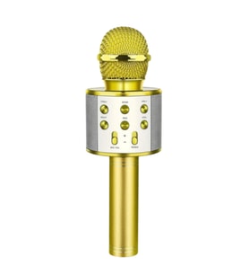 Sesli Karaoke Mikrofonu Bluetooth, USB, Hafıza Kartı ve Aux Girişi ile Ws-858 Pembe