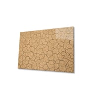 Çöl Kuru Çatlak Toprak 4mm Dayanıklı Cam Tablo Temperli Cam, Desert Dry Cracked Soil Glass Wall Art (Çok Renkli)