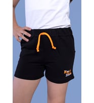 Toontoy Kız Çocuk İki Yanı Cepli Arkası Baskı Detaylı Şort (Siyah)