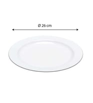 Plastik Porselen Görünümlü Beyaz Tabak 26 cm 10 lu