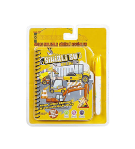 Masubo İnşaat Araçları Sulu Boyama Kitabı Sihirli Kalem Sihirli Boyama Eğitici Kitap Kepçe Boyama (Çok Renkli)
