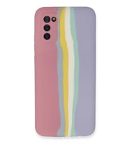 Durukar® Samsung Galaxy A03S Kılıf Ebruli Lansman Silikon - Pembe-Lila