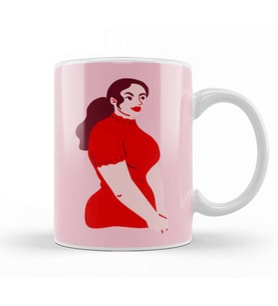 Modern CUTE Woman Kupa Bardak Porselen