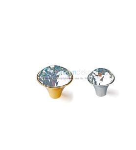 Kristal Cam Düğme Kulp Toyz 44 Mm. Altın Lüx