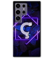 Galaxy S24 Ultra Kılıf HD Desen Baskılı Kılıf - Dark Neon Yaprak Ç Harfi