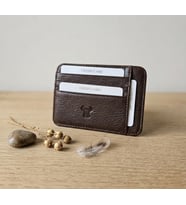 %100 Hakiki Deri Minimalist Tek Parça Ultra İnce Oval Kredi Kartlık ve Cüzdan