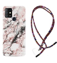 INFINIX Hot 8 9 10 11S Hot 10 Play 10T Kılıf Boyun Asklı Rasta Silikon Colorfull Marble 2 1389