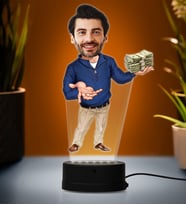 Doğum Günü Hediyesi,Sevgiliye Hediye, Kişiye Özel Fotoğraflı Baba 2 Karikatür 3D Led Lamba (Beyaz)